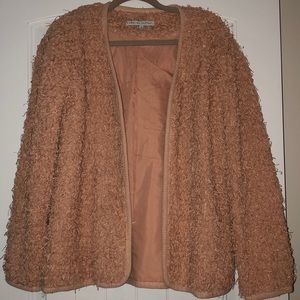 Faux fur like sweater cardigan